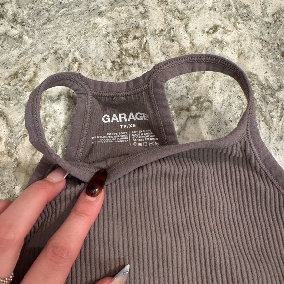 Garage Ribbed Charcoal Tank Top - Picture 3 of 4